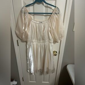 ARULA Cream Puff Sleeve Dress